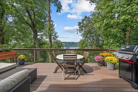 a view of a terrace with furniture