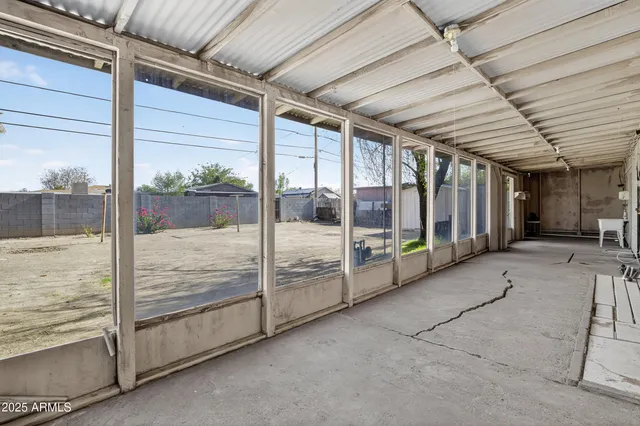 a view of a room with rack on the wall