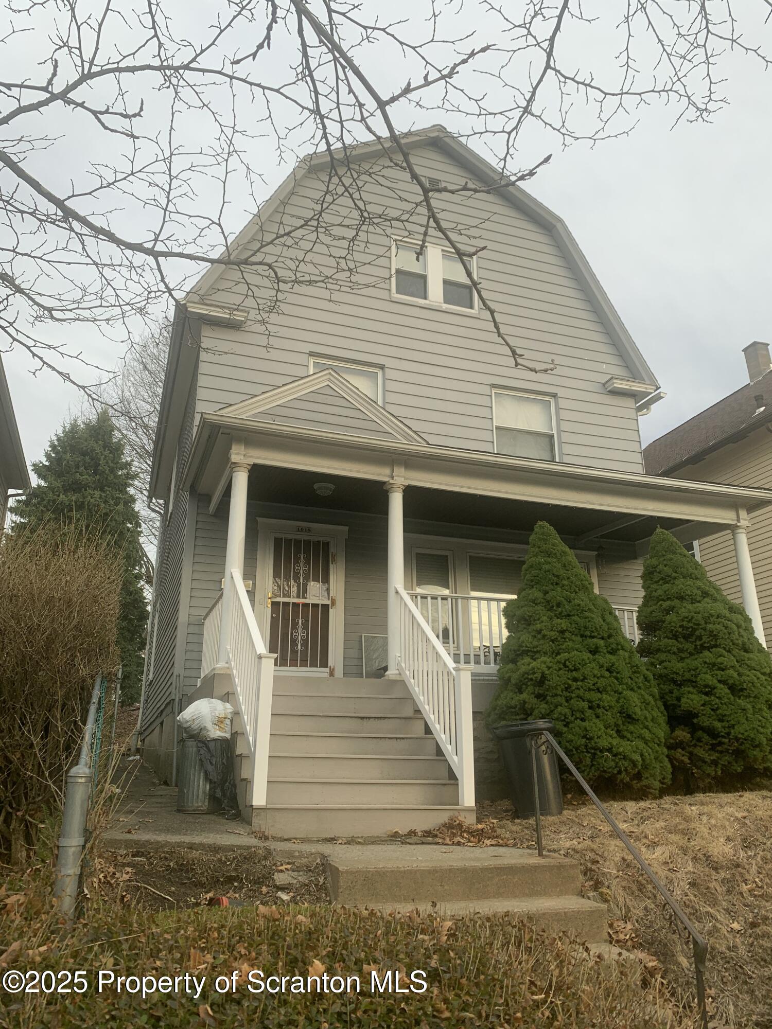 a front view of a house