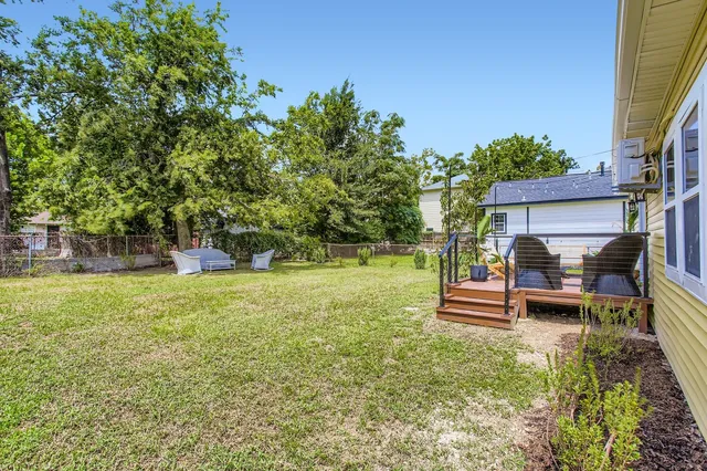 a view of a bench in the garden