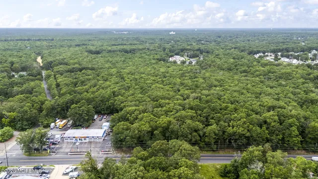 a view of a lake in middle of the town