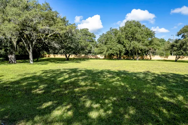 a view of field with trees in the background