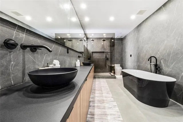 a large room with table and chairs