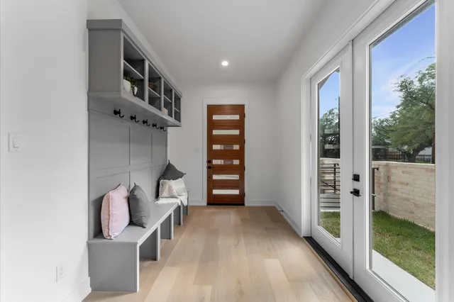 a view of balcony with furniture