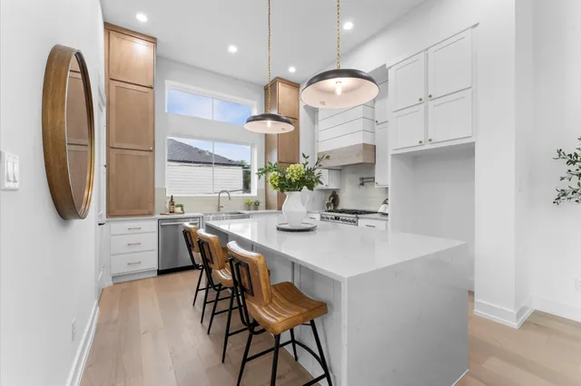 a view of a large building from a balcony