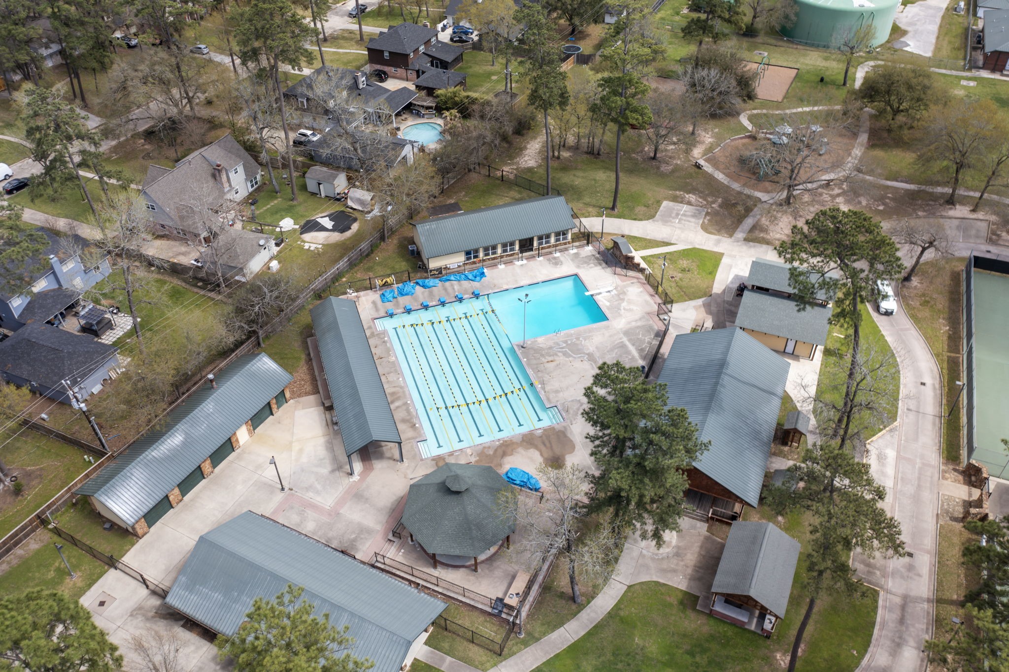6414 Hickorycrest Drive Spring, TX 77389 - Photo 44 of 49 an aerial view of a house with garden space and street view