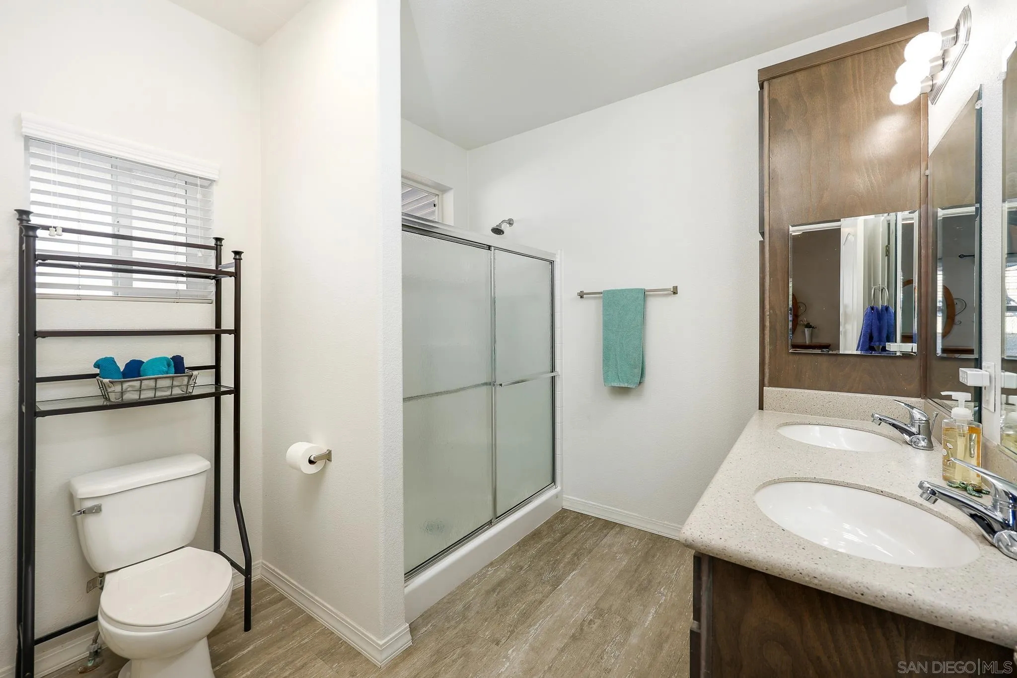 250 La Cresta Heights Road, Unit SPC 12 El Cajon, CA 92021 - Photo 20 of 36 a bathroom with a sink a toilet and shower
