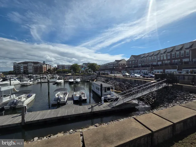 a view of a lake with boats
