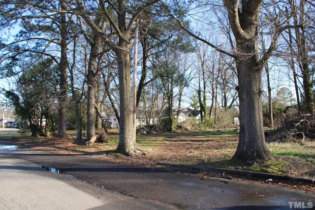 a backyard of a house with trees and outdoor space