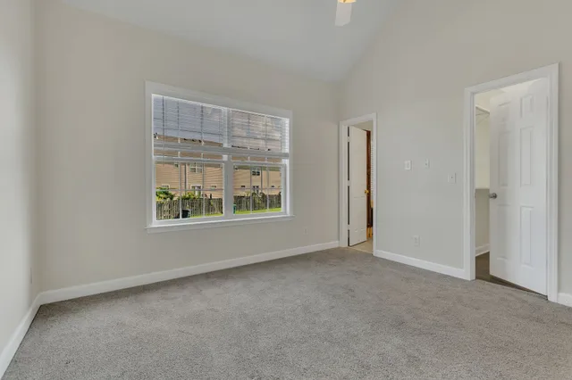 an empty room with windows