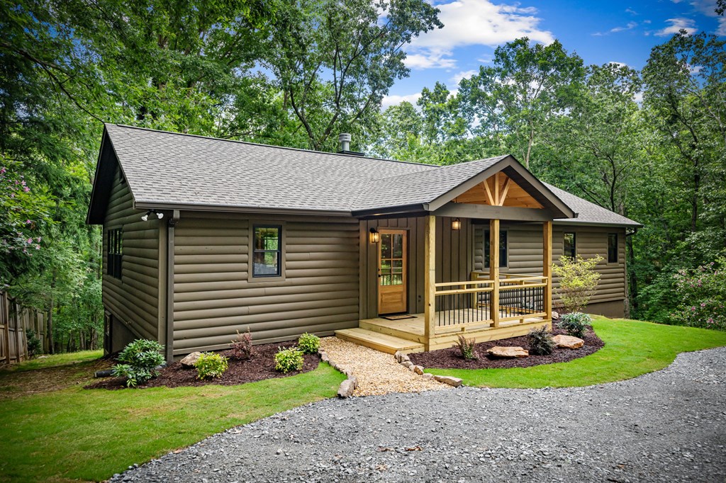 570 Cabin Trail Blue Ridge, GA 30513 - Photo 3 of 53 a view of a house with a yard potted plants and large tree