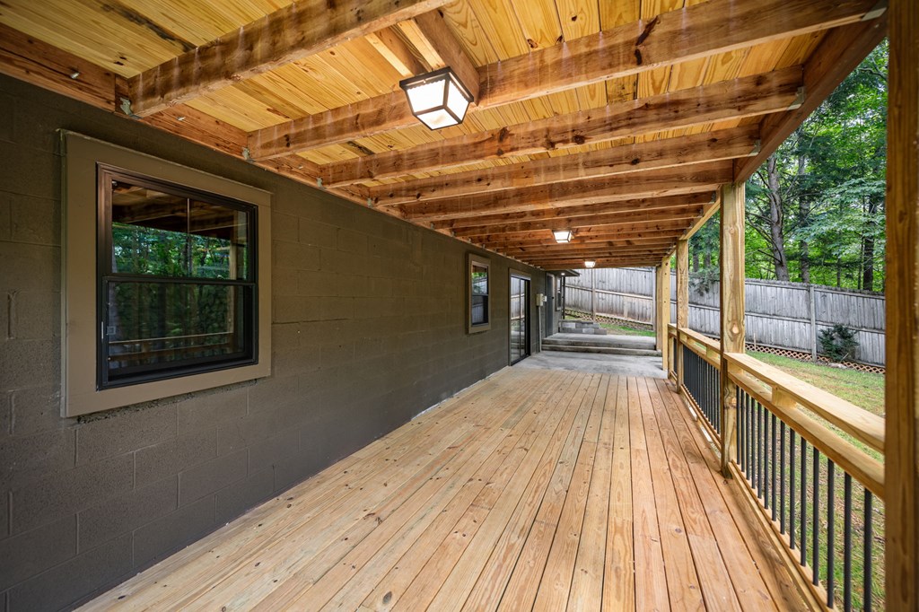 570 Cabin Trail Blue Ridge, GA 30513 - Photo 44 of 53 a view of a balcony with wooden floor