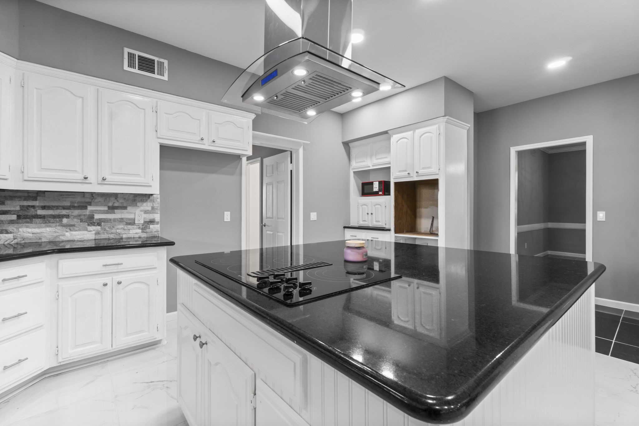 22405 Augusta Lane Point Blank, TX 77364 - Photo 21 of 50 a kitchen with stainless steel appliances granite countertop a sink stove and cabinets