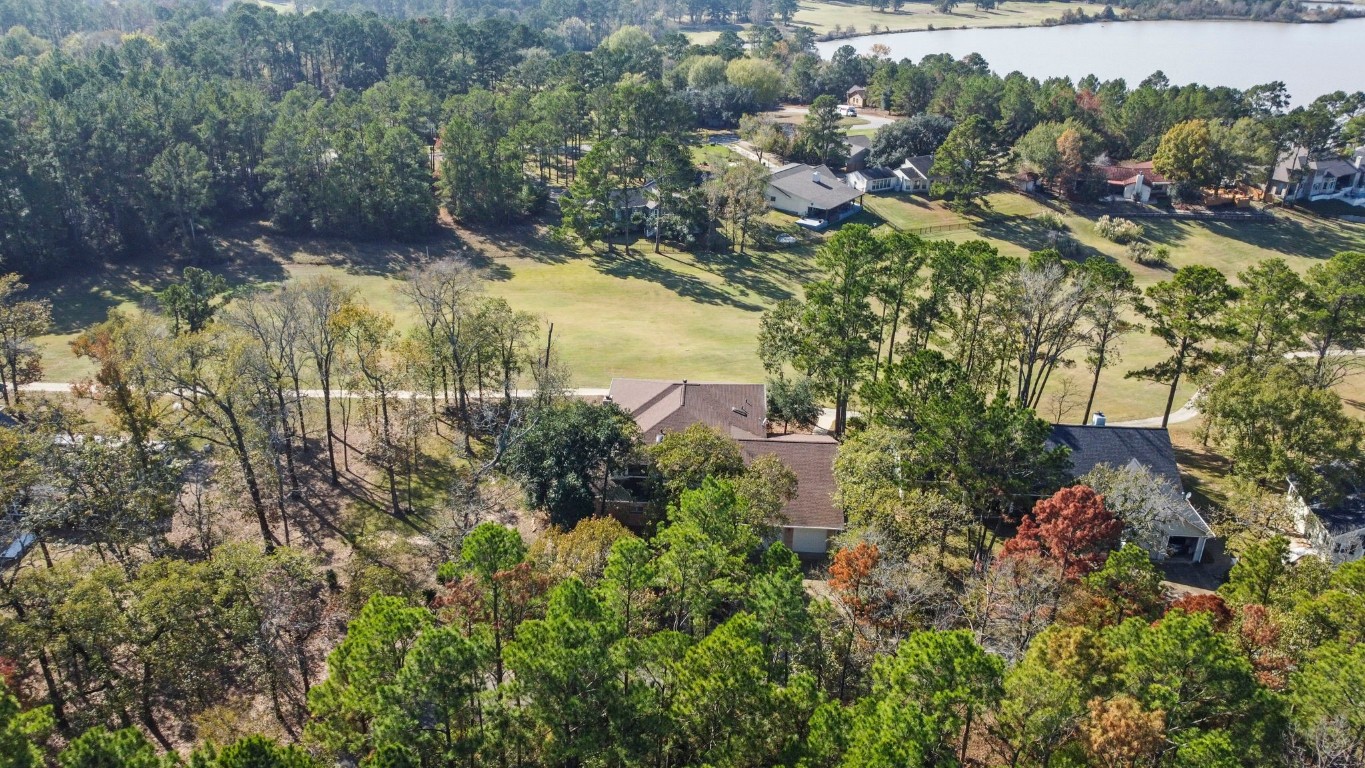 22405 Augusta Lane Point Blank, TX 77364 - Photo 46 of 50 an aerial view of residential houses with outdoor space and trees
