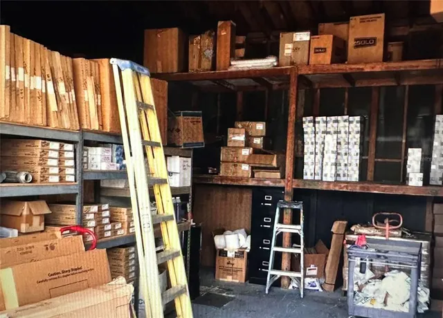 a view of storage and utility room