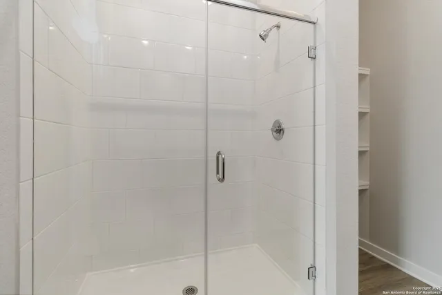 a bathroom with a shower