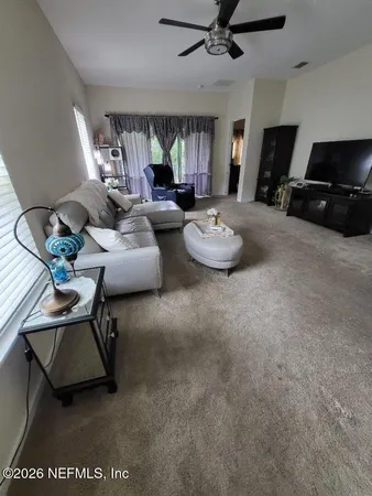 a living room with furniture