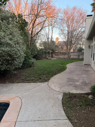 a view of a backyard