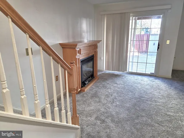 a view of a room that has a window in it