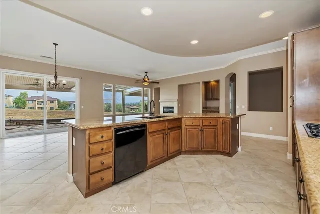 a view of a backyard with sitting area