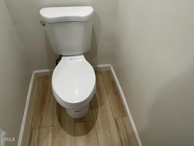 a close view of a toilet in bathroom