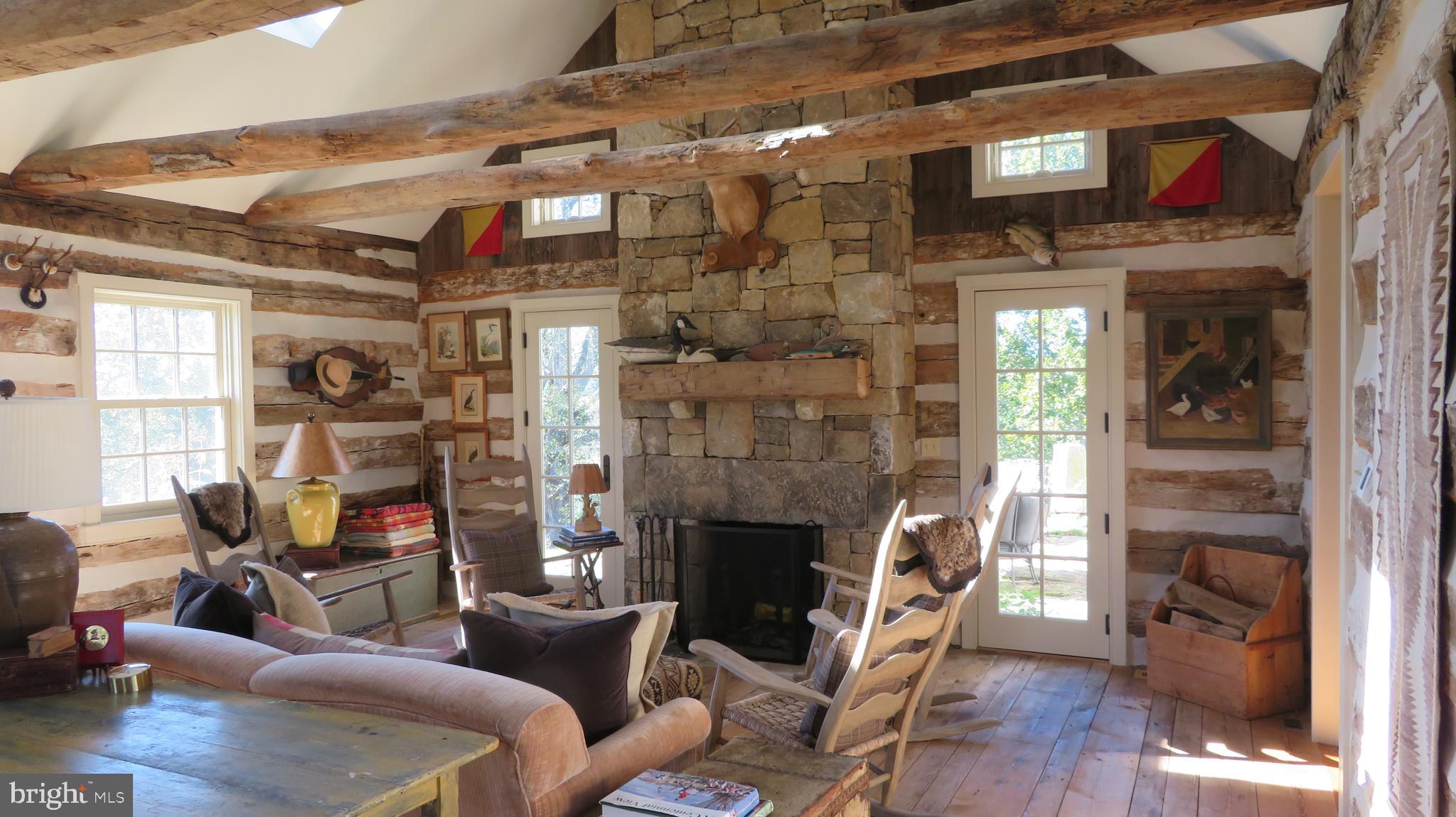 5790 Leeds Manor Road Hume, VA 22639 - Photo 46 of 61 Log cabin family room interior