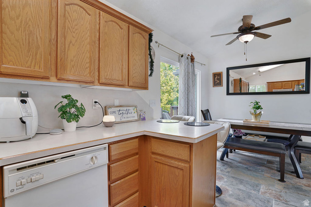 464 West Saddle Back Drive Springville, UT 84663 - Photo 8 of 15 Kitchen with wood cabinetry, light countertops, and a built-in dishwasher