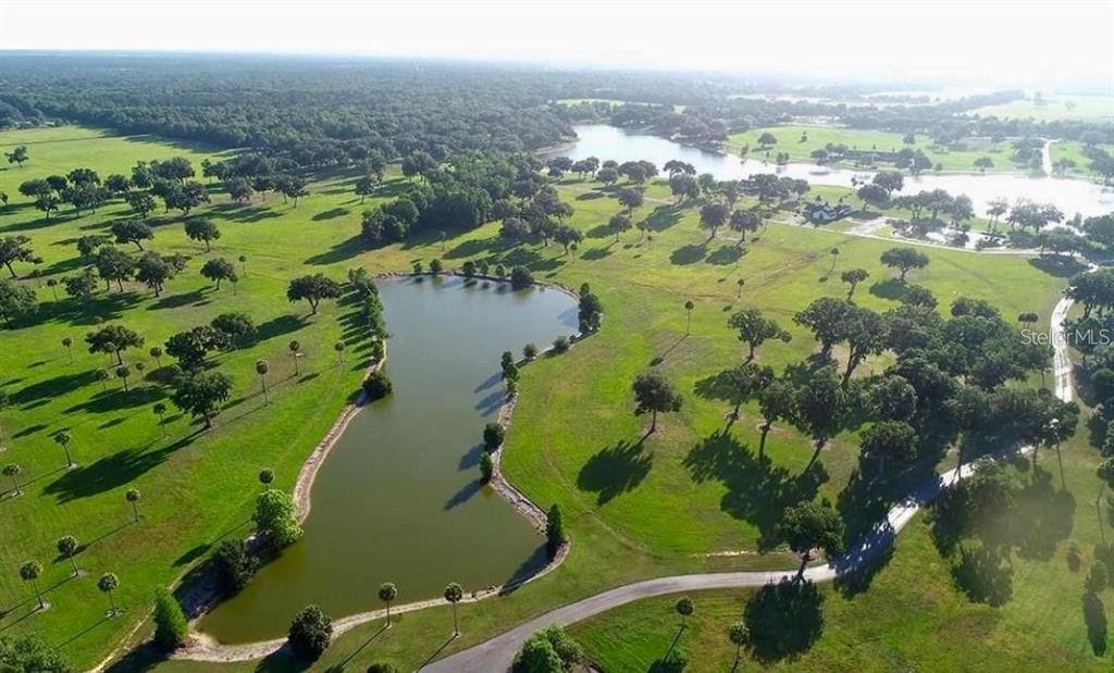 a view of a lake with a city