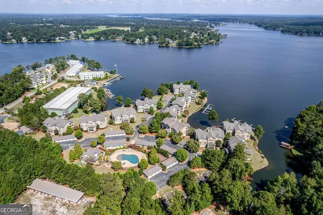 a view of a lake with a mountain view