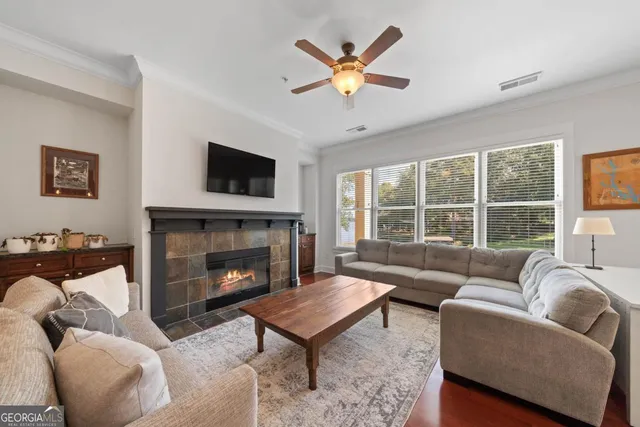 a living room with furniture