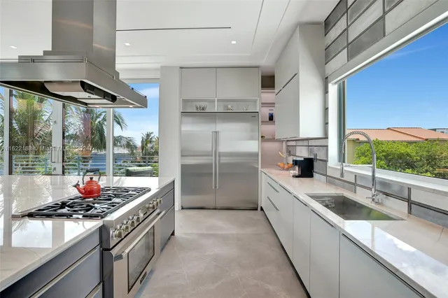 a view of a city with an ocean