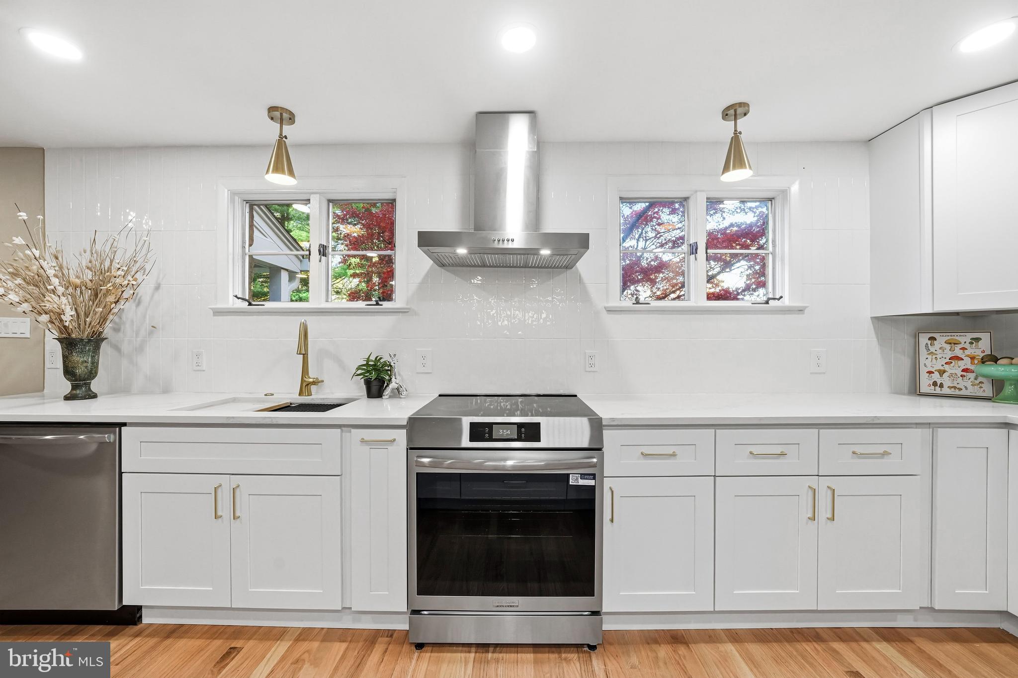 270 Jug Hollow Road Phoenixville, PA 19460 - Photo 19 of 59 a kitchen with stainless steel appliances a stove a white cabinets and a potted plant