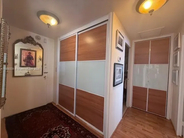 a view of elevator with hallway