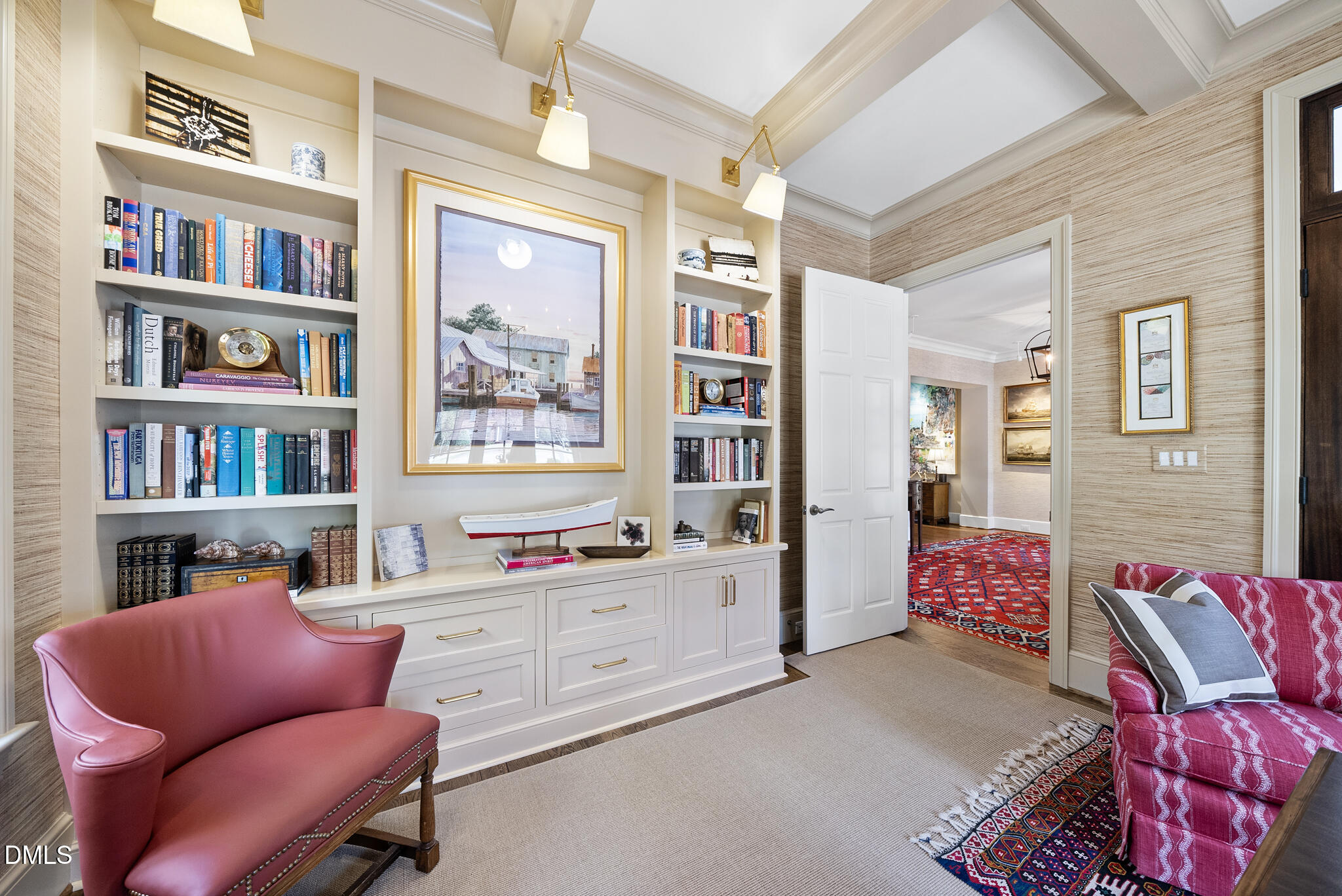 1312 Duplin Road Raleigh, NC 27607 - Photo 17 of 90 a workspace with furniture and book shelf