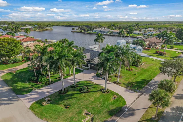 a view of a lake with houses