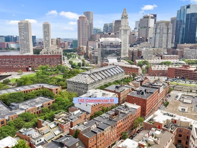 a city view with tall buildings