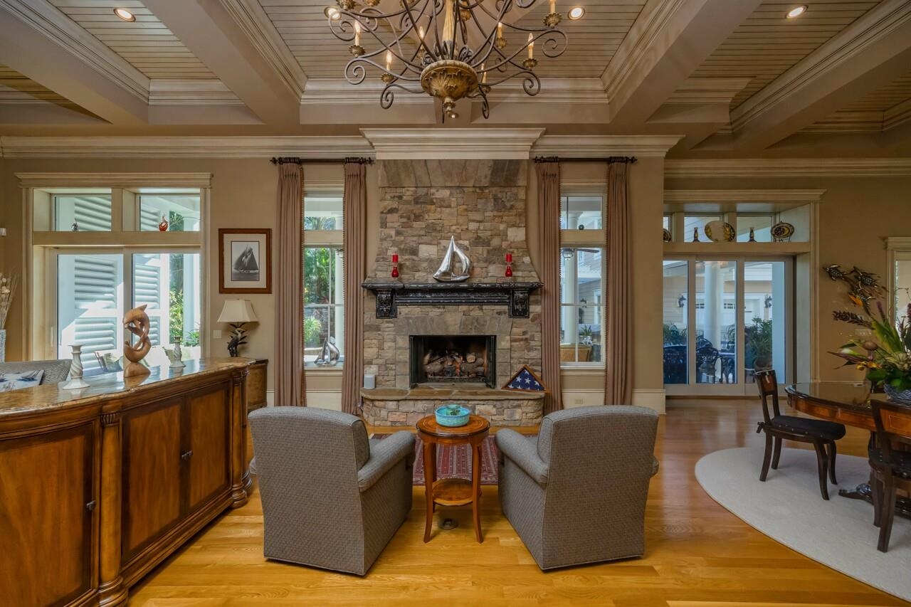 924 Ocean Palm Way St. Augustine, FL 32080 - Photo 18 of 81 a living room with furniture and a fireplace