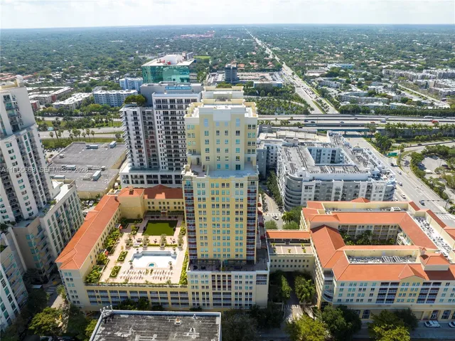 a front view of a multi story building