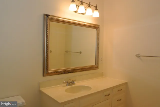 a bathroom with a sink a mirror and a shower