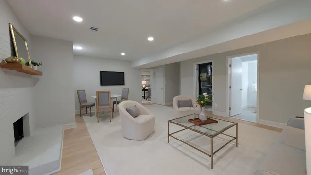 a living room with furniture