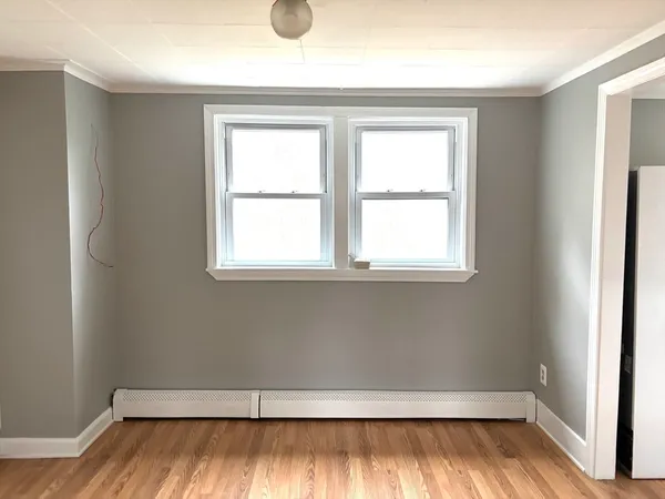 an empty room with a window