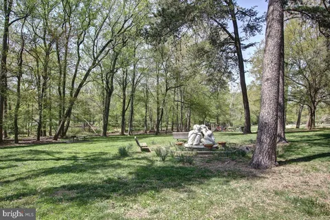 a view of a swimming pool with a yard