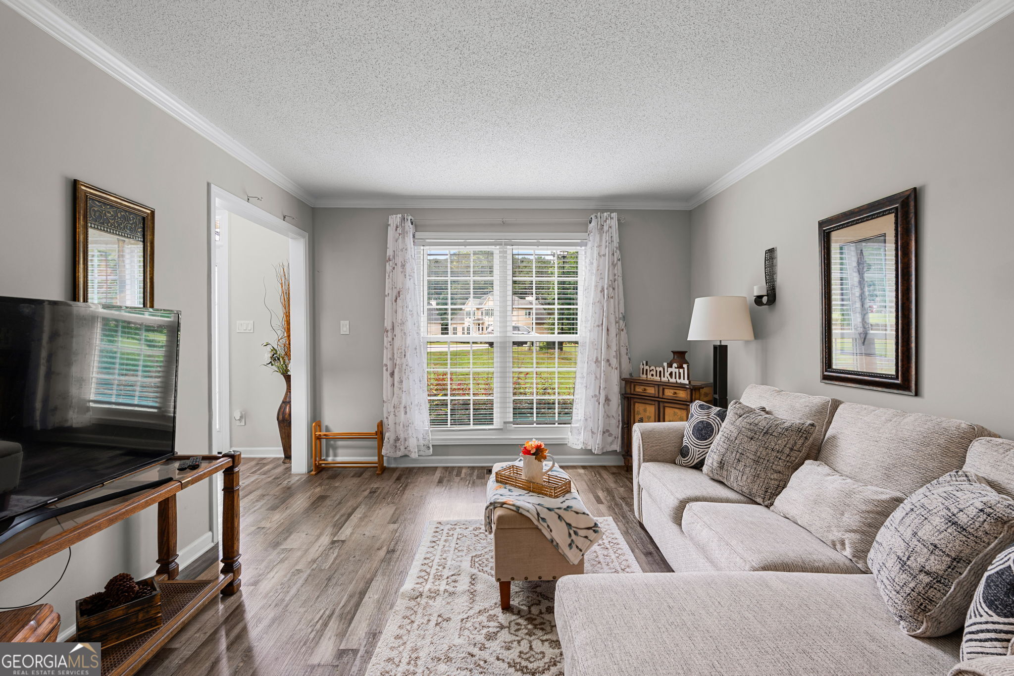 375 Gaelic Way Tyrone, GA 30290 - Photo 7 of 54 a living room with furniture and a flat screen tv