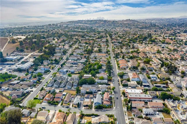 an aerial view of a city