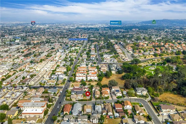 an aerial view of multiple house