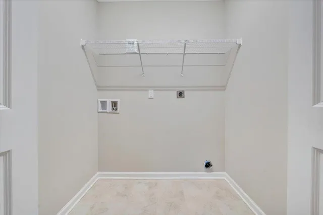 a view of a room with racks on the wall