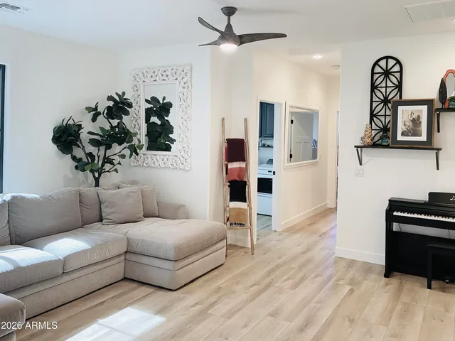 a living room with furniture