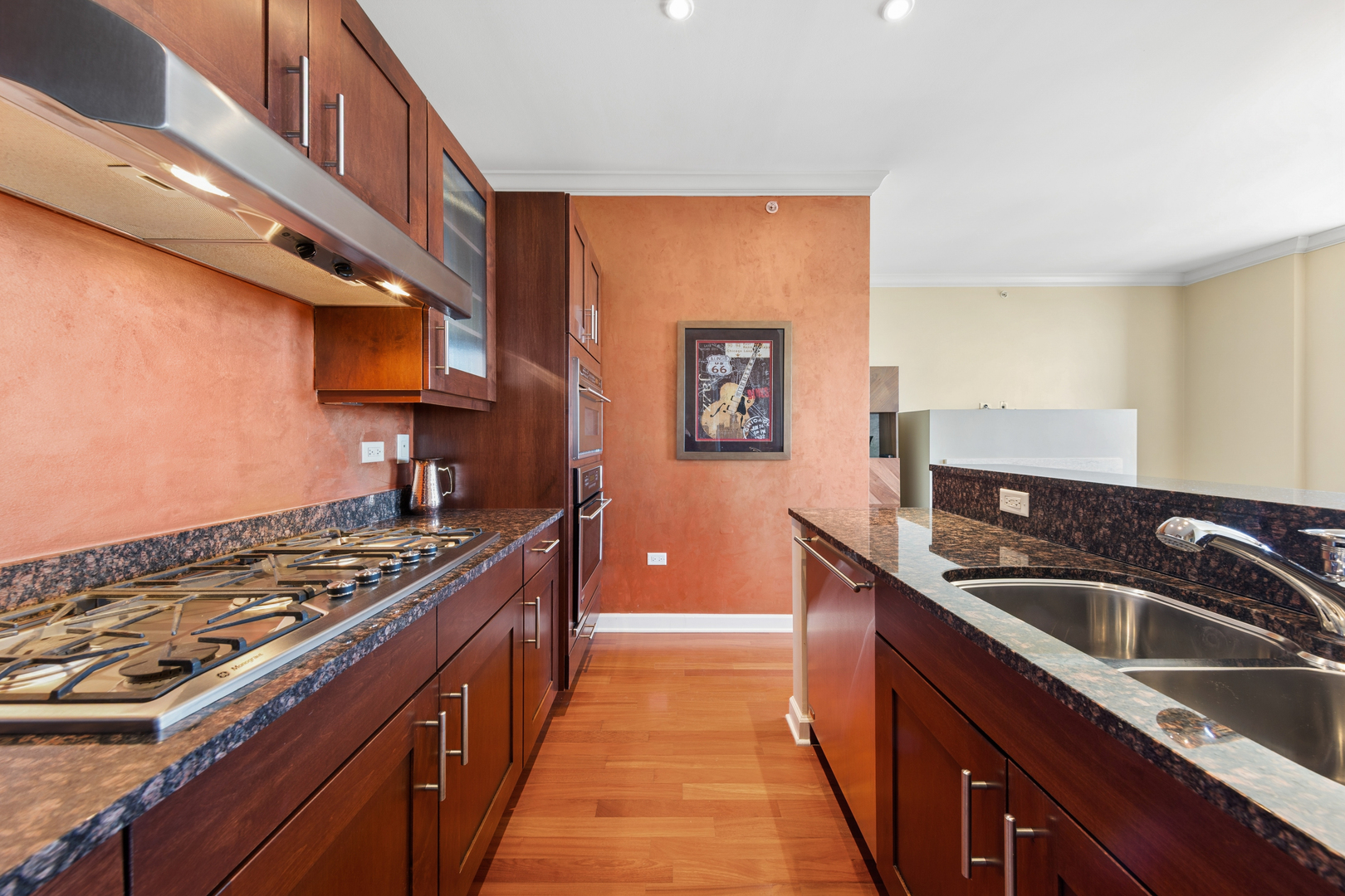 310 South Michigan Avenue, Unit 1001 Chicago, IL 60604 - Photo 11 of 40 a kitchen with stainless steel appliances granite countertop a stove and a sink