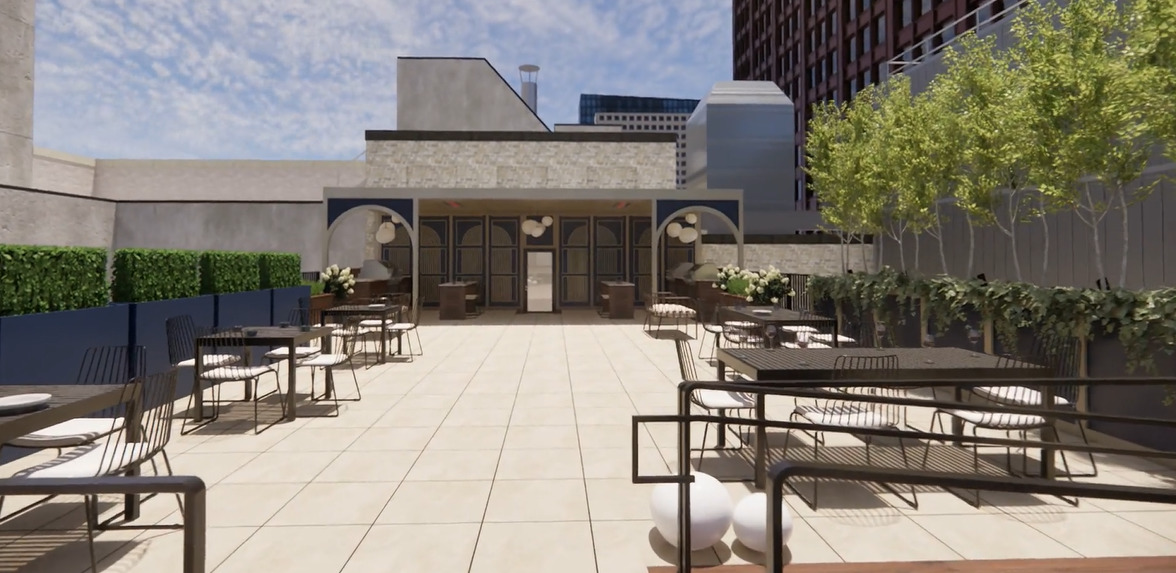 310 South Michigan Avenue, Unit 1001 Chicago, IL 60604 - Photo 25 of 40 a view of a patio with table and chairs and potted plants