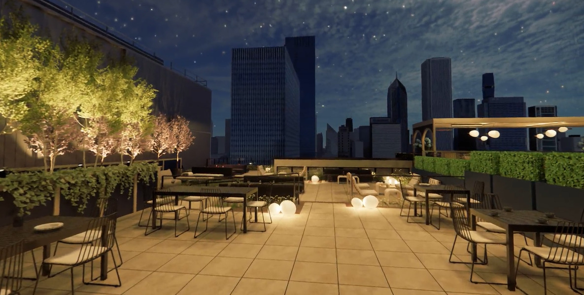 310 South Michigan Avenue, Unit 1001 Chicago, IL 60604 - Photo 30 of 40 a view of a chairs and tables in the patio